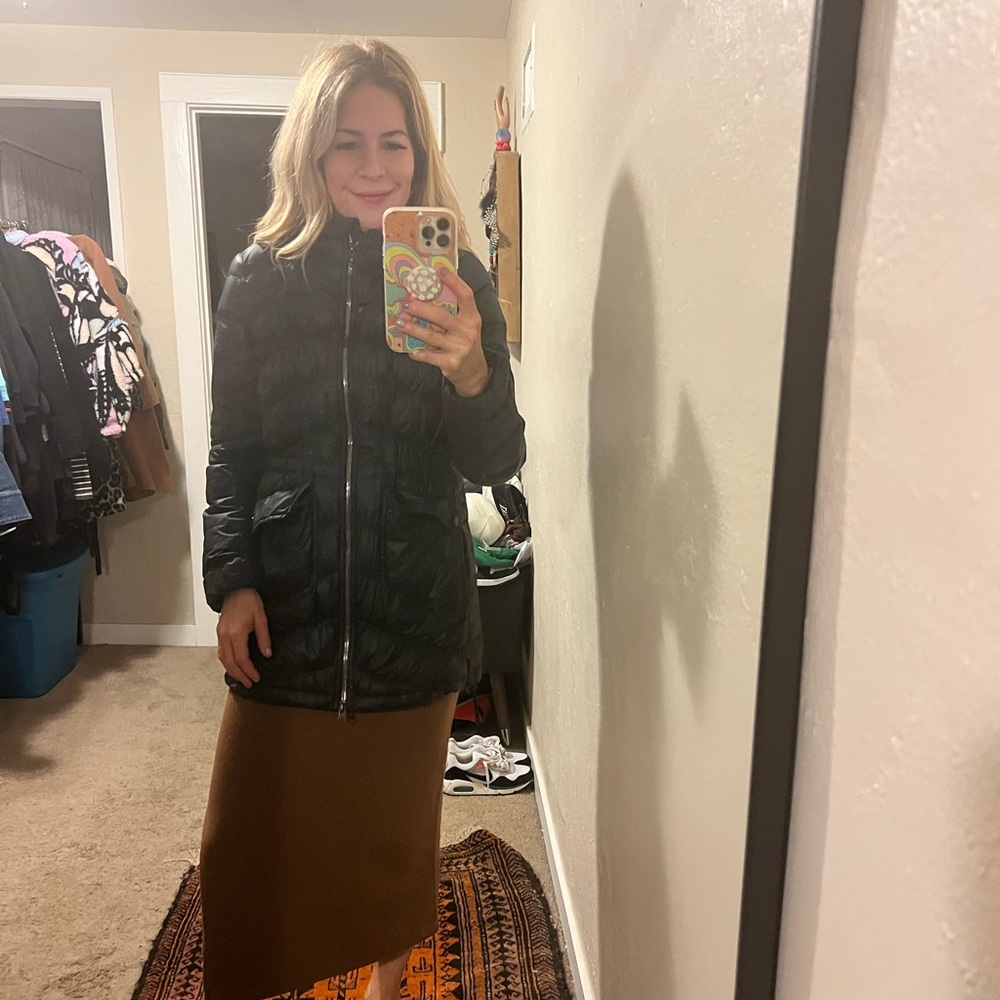 Athleta mid length puffer coat size extra small